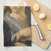 レオナルド・ダ・ヴィンチのキリスト・天使のバプテスマ キッチンタオル (四つ折り)