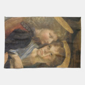 レオナルド・ダ・ヴィンチのキリスト・天使のバプテスマ キッチンタオル (横)