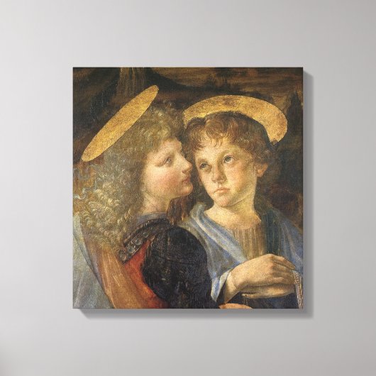 レオナルド・ダ・ヴィンチのキリスト・天使のバプテスマ キャンバスプリント (正面)