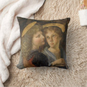レオナルド・ダ・ヴィンチのキリスト・天使のバプテスマ クッション (ブランケット)