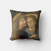 レオナルド・ダ・ヴィンチのキリスト・天使のバプテスマ クッション (正面)