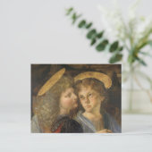 レオナルド・ダ・ヴィンチのキリスト・天使のバプテスマ ポストカード (スタンド正面)