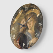 レオナルド・ダ・ヴィンチのキリスト・天使のバプテスマ ラージ壁時計 (傾斜)