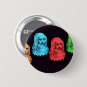 レオナルド・ダ・ヴィンチのコラージュ 缶バッジ (正面&裏面)