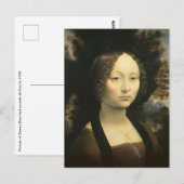 レオナルド・ダ・ヴィンチのジネブラ・ベンチポートレート ポストカード (正面/裏面)