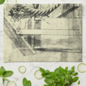 レオナルド・ダ・ヴィンチのトレッドミル動力クロスボウ キッチンタオル (折り畳み)