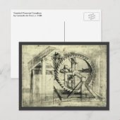 レオナルド・ダ・ヴィンチのトレッドミル動力クロスボウ ポストカード (正面/裏面)