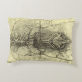 レオナルド・ダ・ヴィンチのヒト解剖学女性トルソ アクセントクッション (裏面)