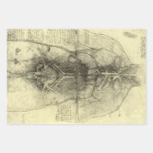 レオナルド・ダ・ヴィンチのヒト解剖学女性トルソ ラッピングペーパーシート (正面)