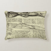 レオナルド・ダ・ヴィンチのヒト解剖学的男性筋肉 アクセントクッション (正面)