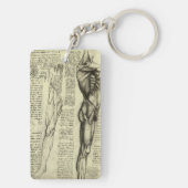 レオナルド・ダ・ヴィンチのヒト解剖学的男性筋肉 キーホルダー (裏面)