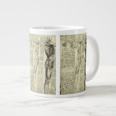 レオナルド・ダ・ヴィンチのヒト解剖学的男性筋肉 ジャンボコーヒーマグカップ (正面右)