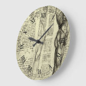 レオナルド・ダ・ヴィンチのヒト解剖学的男性筋肉 ラージ壁時計 (傾斜)