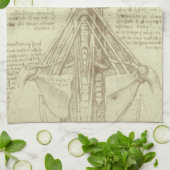 レオナルド・ダ・ヴィンチのヒト解剖学的脊柱 キッチンタオル (折り畳み)