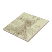 レオナルド・ダ・ヴィンチのヒト解剖学的脊柱 タイル (側面)