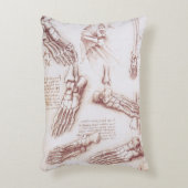 レオナルド・ダ・ヴィンチのヒト解剖学足骨 アクセントクッション (正面(垂直))