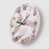 レオナルド・ダ・ヴィンチのヒト解剖学足骨 ラージ壁時計 (傾斜)