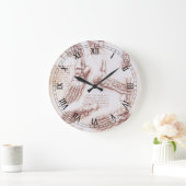 レオナルド・ダ・ヴィンチのヒト解剖学足骨 ラージ壁時計 (ホーム)