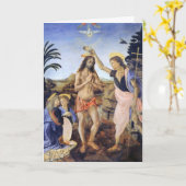 レオナルド・ダ・ヴィンチのベルロッチオによるキリストのバプテスマ カード (黄色い花)