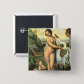 レオナルド・ダ・ヴィンチのルダとスワン 缶バッジ (正面&裏面)