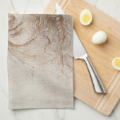 レオナルド・ダ・ヴィンチのレダ首長勉強 キッチンタオル (四つ折り)