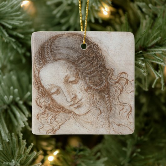 レオナルド・ダ・ヴィンチのレダ首長勉強 セラミックオーナメント (ツリー)