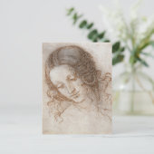 レオナルド・ダ・ヴィンチのレダ首長勉強 ポストカード (スタンド正面)