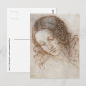 レオナルド・ダ・ヴィンチのレダ首長勉強 ポストカード (正面/裏面)