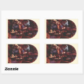 レオナルド・ダ・ヴィンチのヴァージン(マドンナ) of the Rocks 長方形シール (シート)