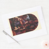 レオナルド・ダ・ヴィンチのヴァージン(マドンナ) of the Rocks 長方形シール (封筒)