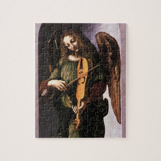 レオナルド・ダ・ヴィンチのヴィエルと緑の天使 ジグソーパズル (縦)