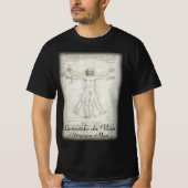 レオナルド・ダ・ヴィンチのヴィトルウィウス的人体図 Tシャツ (正面)