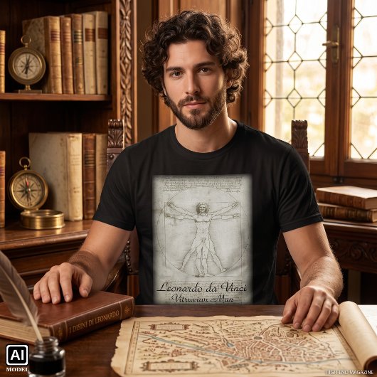 レオナルド・ダ・ヴィンチのヴィトルウィウス的人体図 Tシャツ