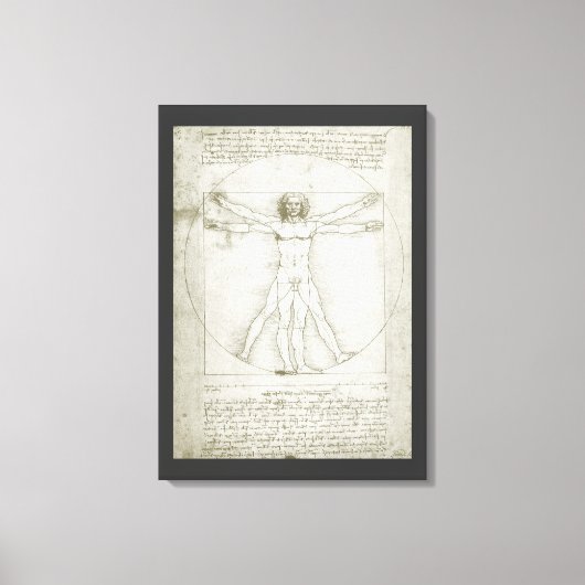 レオナルド・ダ・ヴィンチのヴィトルヴィアン・マン キャンバスプリント (正面)