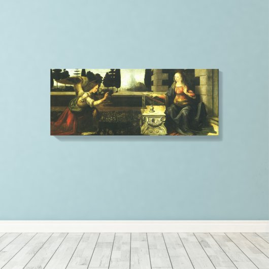 レオナルド・ダ・ヴィンチの主への受胎告知 キャンバスプリント (インサイチュ (ウッドフロア))