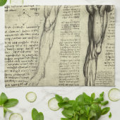 レオナルド・ダ・ヴィンチの人体解剖図　男性の筋肉 キッチンタオル (折り畳み)