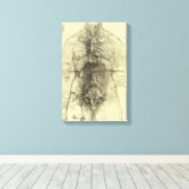 レオナルド・ダ・ヴィンチの人体解剖学、女性の胴体 キャンバスプリント (インサイチュ (ウッドフロア))