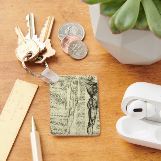 レオナルド・ダ・ヴィンチの人体解剖学　男性の筋肉 キーホルダー (デスク)