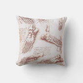 レオナルド・ダ・ヴィンチの人体解剖学 足の骨 クッション (正面)