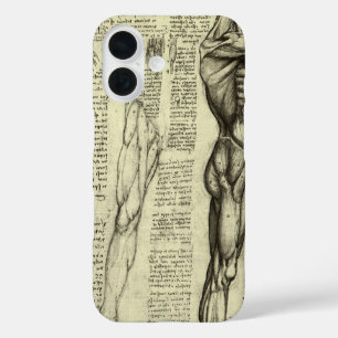 レオナルド・ダ・ヴィンチの人体解剖男性の筋肉 iPhone 16ケース