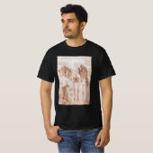 レオナルド・ダ・ヴィンチの人体解剖骨格 Tシャツ (正面フル)