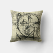 レオナルド・ダ・ヴィンチの人力駆動式クロスボウ クッション (裏面)