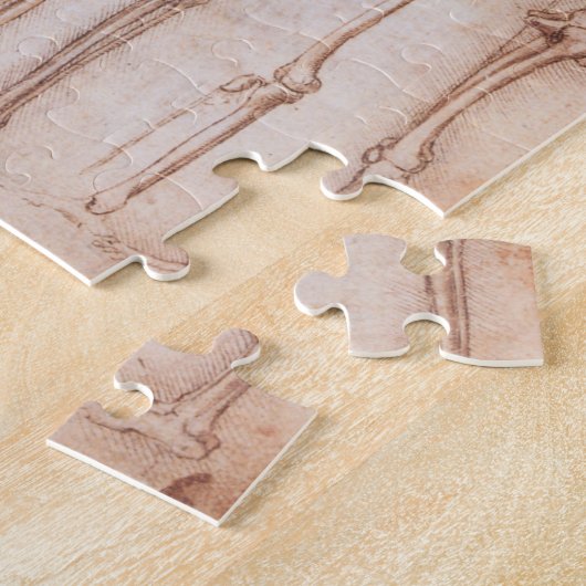 レオナルド・ダ・ヴィンチの人間の解剖学的骨格の骨 ジグソーパズル (側面)