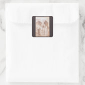 レオナルド・ダ・ヴィンチの人間の解剖学的骨格の骨 スクエアシール (バッグ)