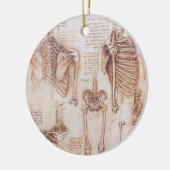 レオナルド・ダ・ヴィンチの人間の解剖学的骨格の骨 セラミックオーナメント (左)