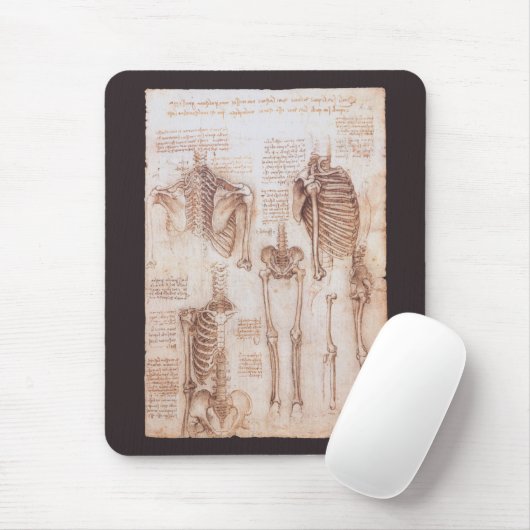 レオナルド・ダ・ヴィンチの人間の解剖学的骨格の骨 マウスパッド (マウス)