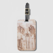 レオナルド・ダ・ヴィンチの人間の解剖学的骨格の骨 ラゲッジタグ (正面縦)