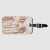 レオナルド・ダ・ヴィンチの人間の解剖学的骨格の骨 ラゲッジタグ (正面横)