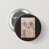 レオナルド・ダ・ヴィンチの人間の解剖学的骨格の骨 缶バッジ (正面&裏面)