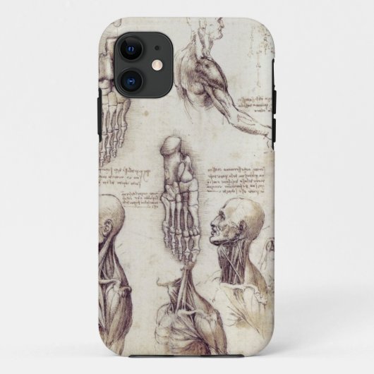 レオナルド・ダ・ヴィンチの医学のスケッチ、身体部分 Case-Mate iPhoneケース (裏面)